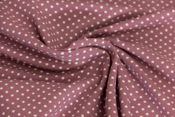 Jersey Pindots, mit Punkten, aubergine, grau, 0,5 m